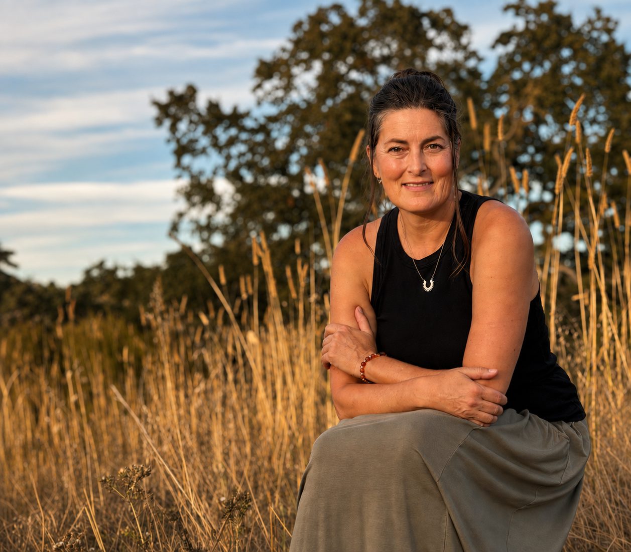 Ashley Jack, somatic and integrative practitioner, walking at Arastradero Preserve in Palo Alto, California